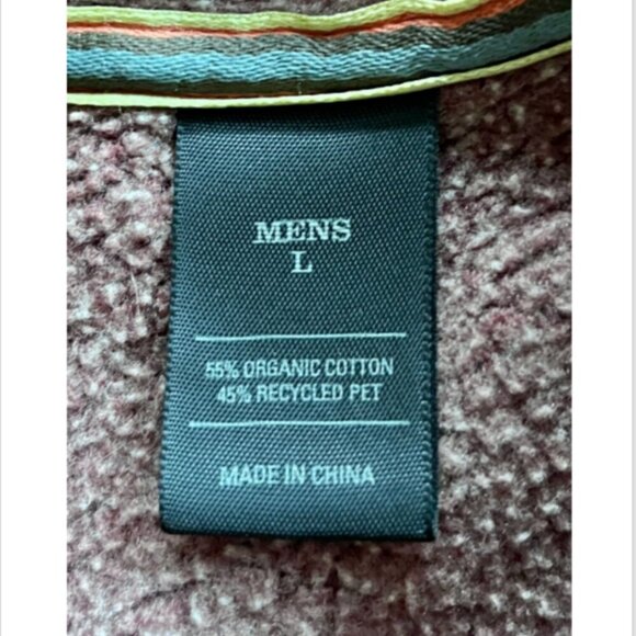 REI Men's Fleece Hoodie Jacket Size L Rust Full Zip Organic Cotton Outdoor - Picture 3 of 9